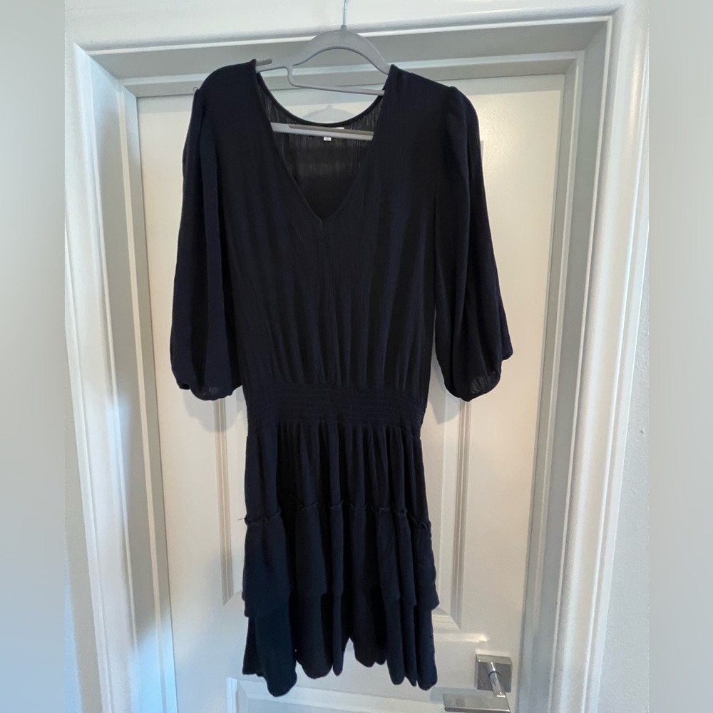 Z Supply Black V-Neck Pleated Cocktail Dress- only worn a few times